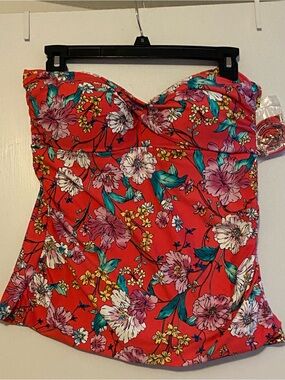 Apt. 9  Floral Strapless Bikini Top